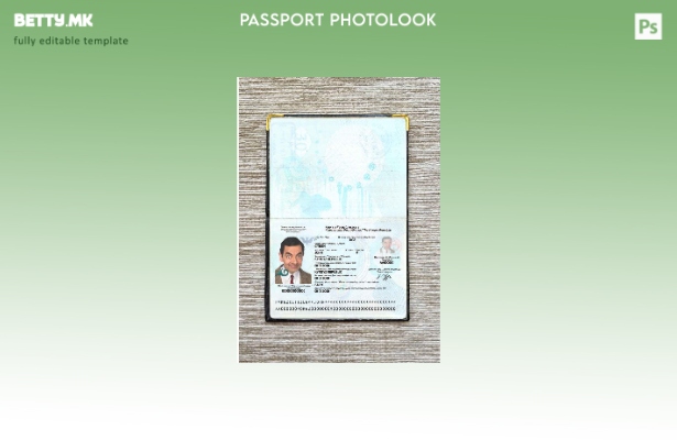 Шаблон за изглед на фотографија од пасош на Киргистан во модерен стил